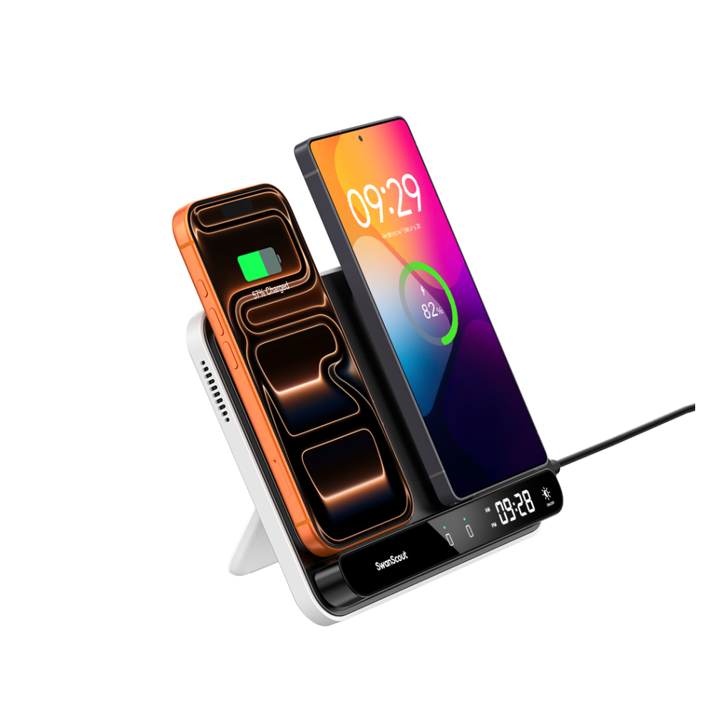 SwanScout 504 - Bezprzewodowa ładowarka do dwóch telefonów