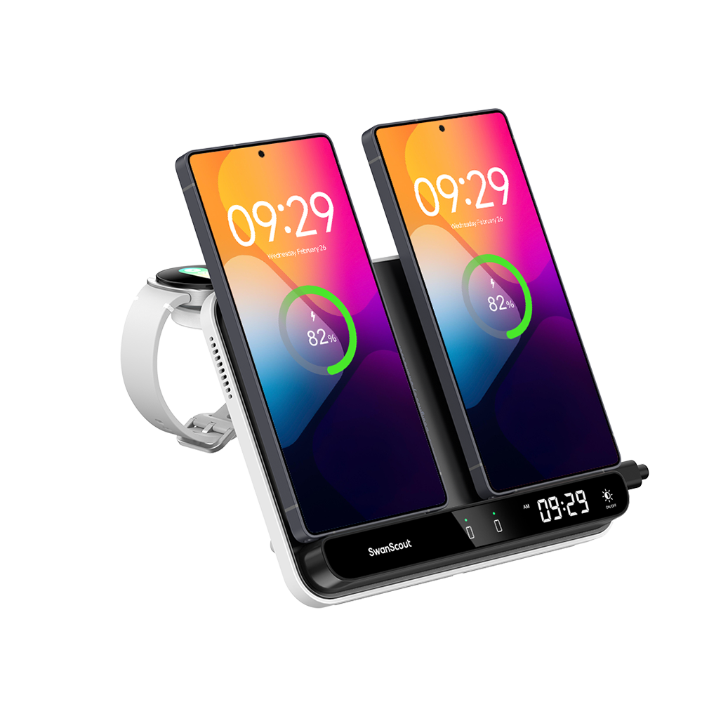 SwanScout 710S - Dual Phone and Single Watch Wireless Charger for Samsung
