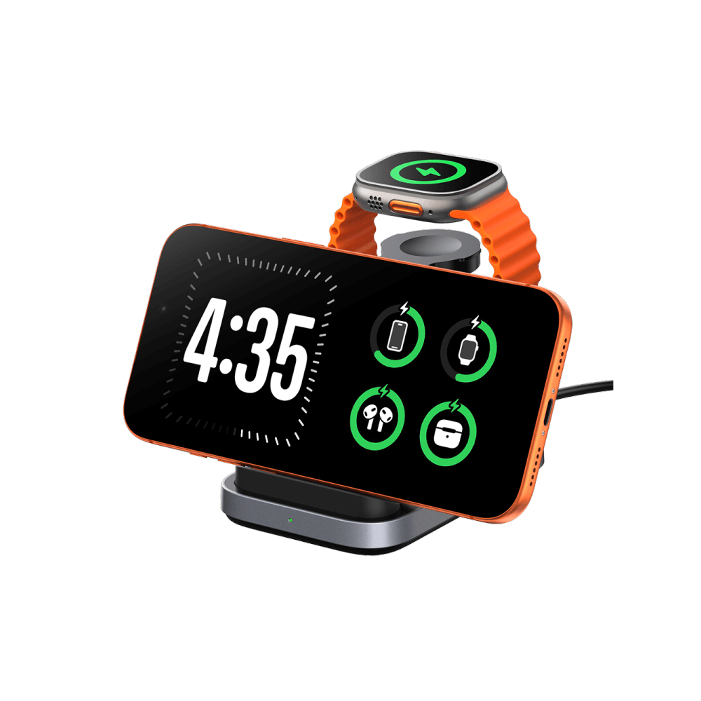 SwanScout 713A - Carregador wireless dobrável 3 em 1 para Apple