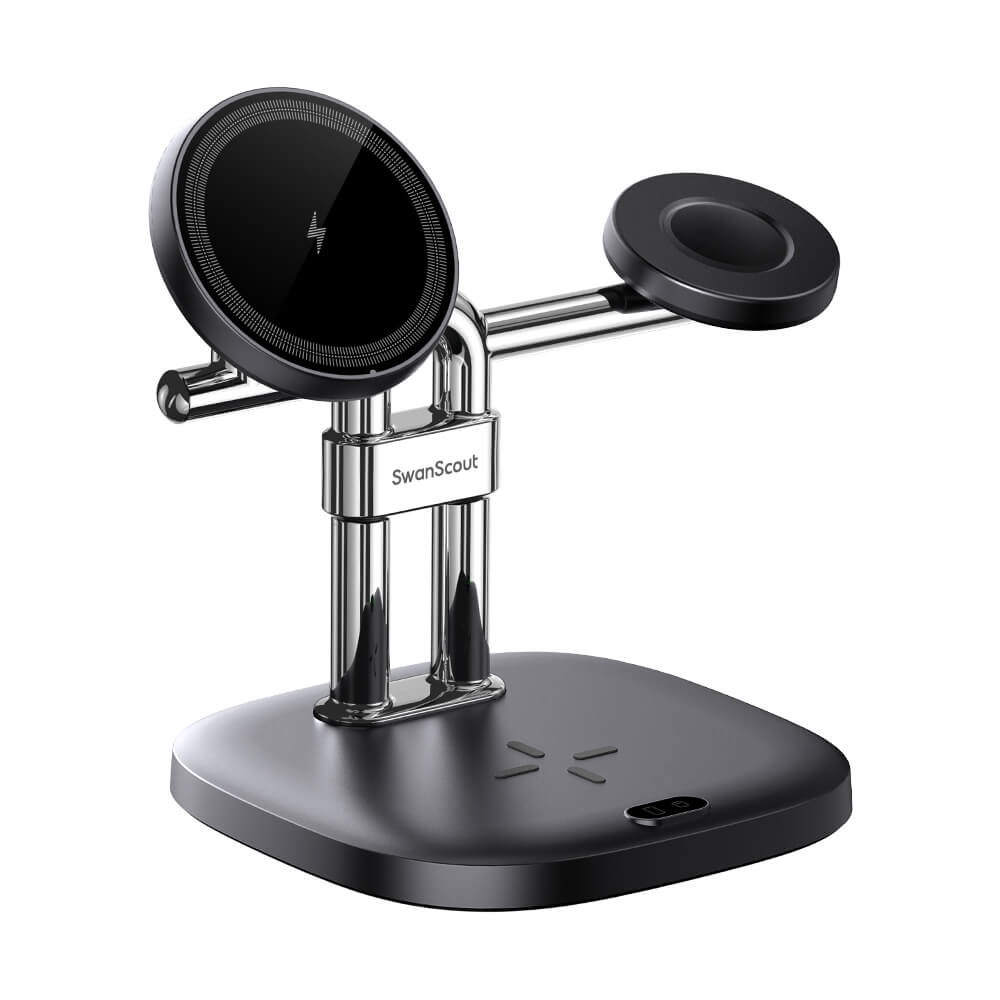 SwanScout 712SM – Stație de încărcare wireless magnetică 3 în 1 pentru Samsung