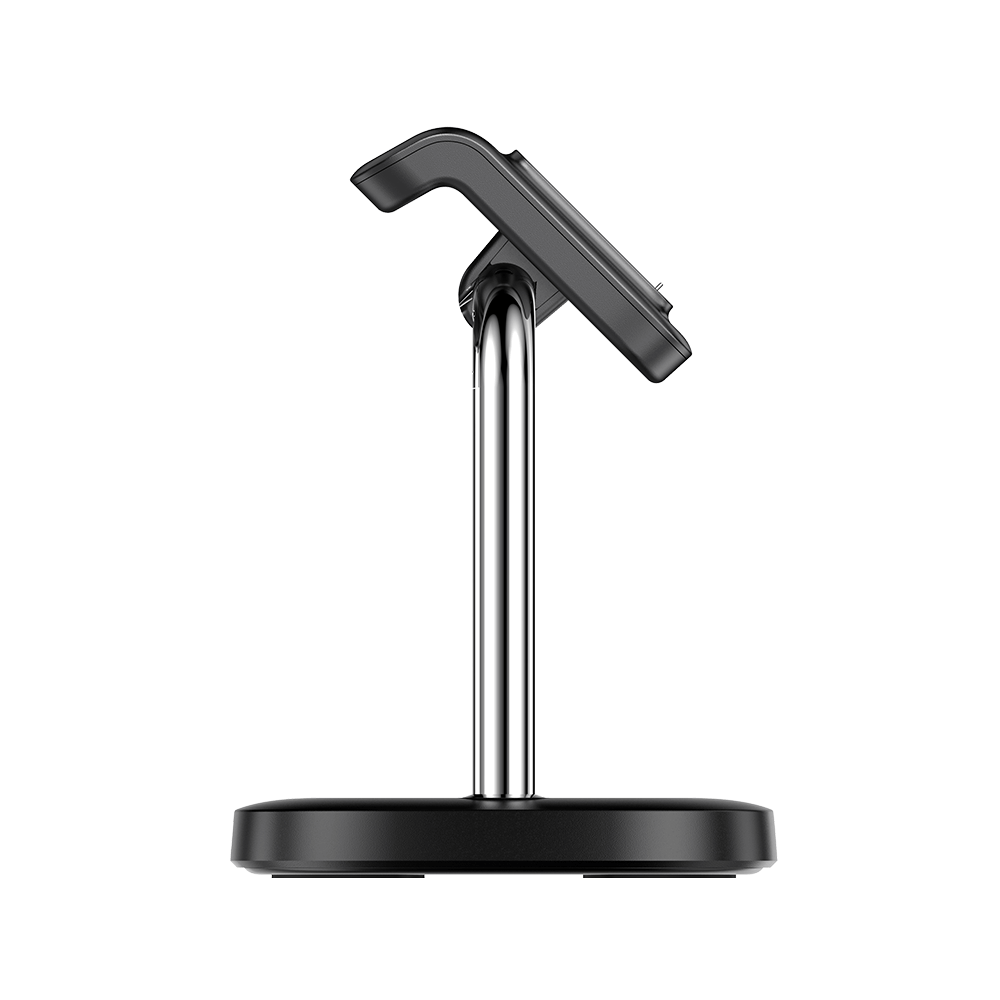 Side profile of the SwanScout 505FC charging dock, demonstrating its compact design and ergonomic structure for office or nightstand charging