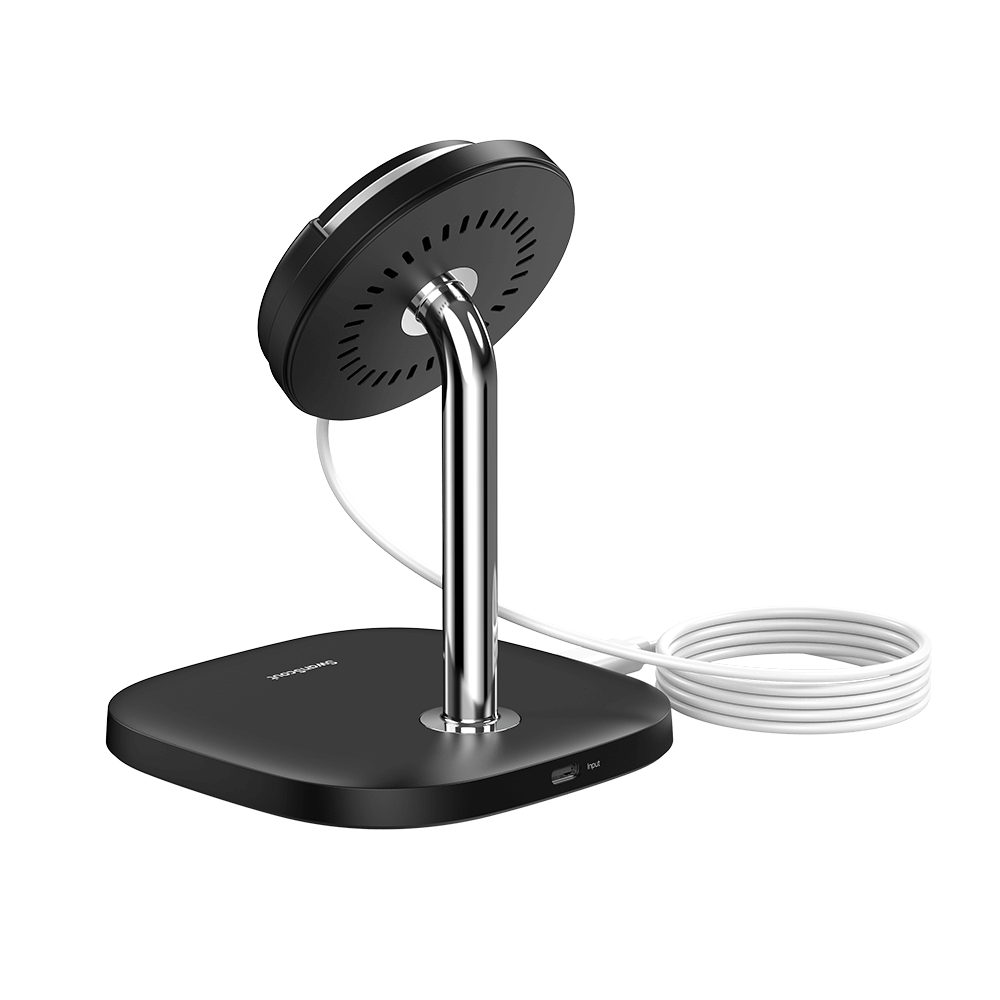 SwanScout 506SM magnetic wireless charger for Samsung, adjustable-angle charging dock with detachable design, compatible with Galaxy S24.