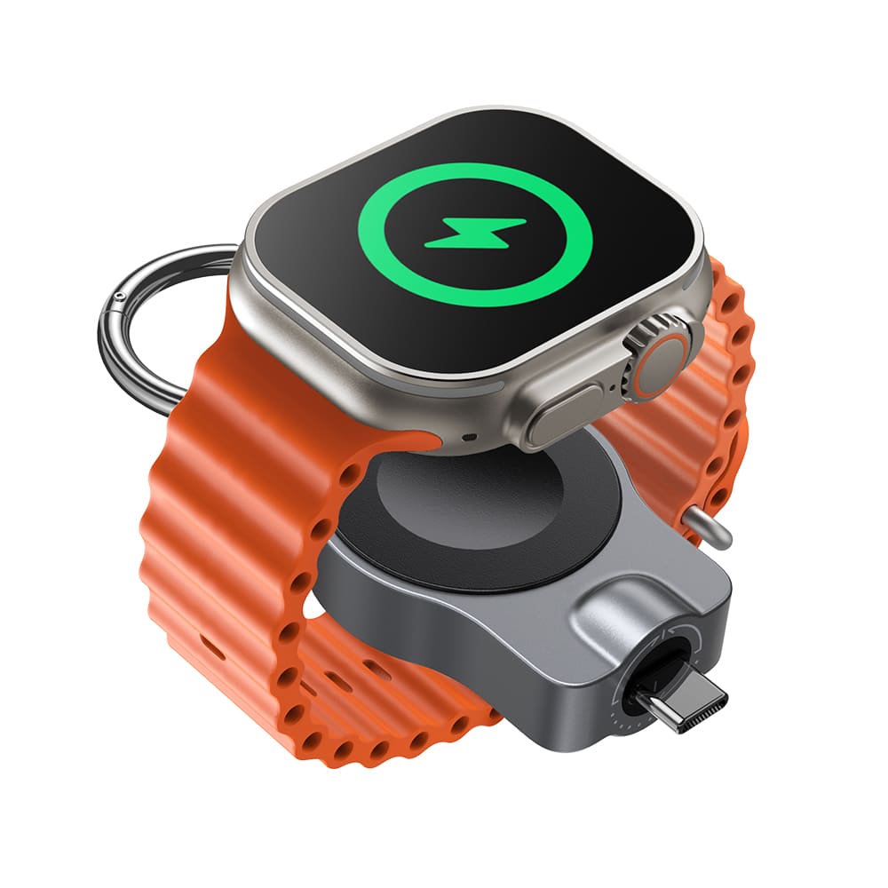 SwanScout 510A - شاحن سريع محمول لساعة آبل بتصميم USB-C دوار