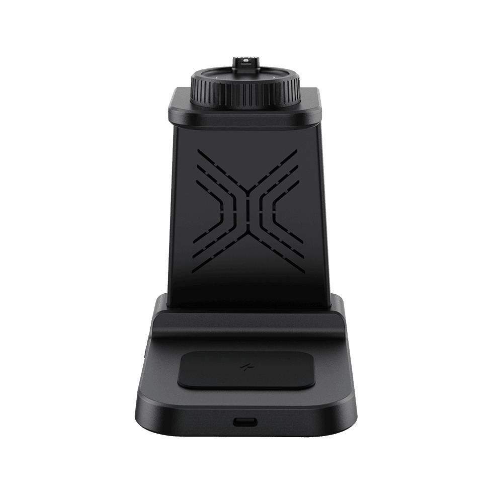 Rear view of SwanScout C01GM dock with X-shaped vent slits and a USB-C port