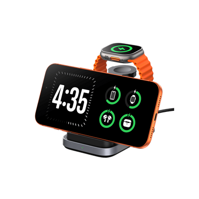 SwanScout 713A - 折りたたみ式 3-in-1 Apple ワイヤレス充電器