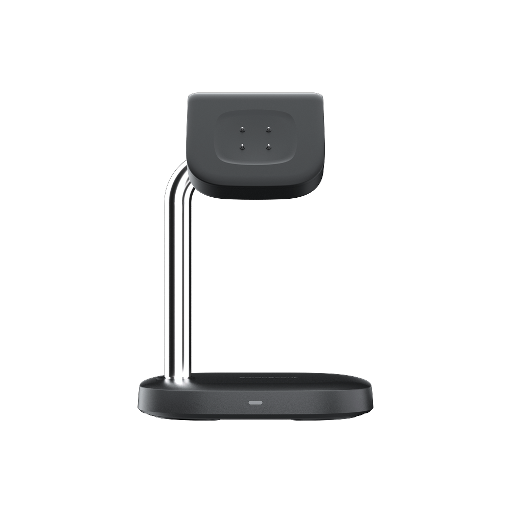 Front view of SwanScout 505G2 highlighting the premium palladium charging pins that are resistant to oxidation, rust, and wear.