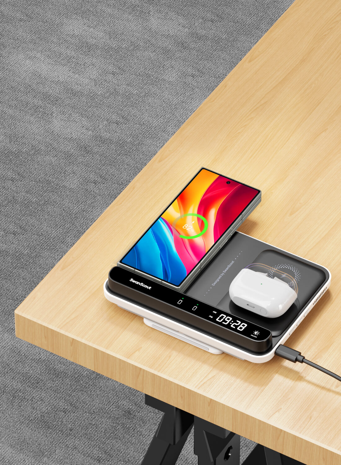 The SwanScout 504F complements Z Fold 6 accessories, adding a sleek charging solution to your foldable ecosystem.