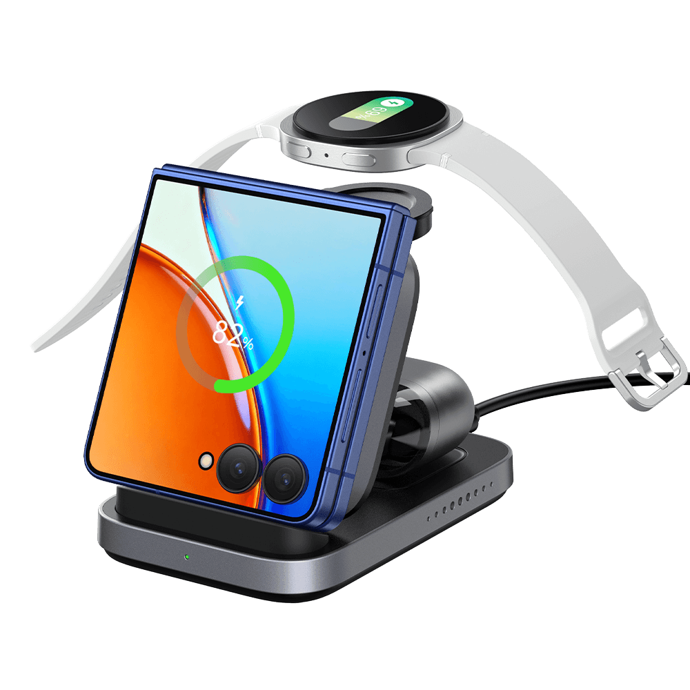 SwanScout 713F - Cargador inalámbrico 3 en 1 para Samsung Z Flip 7