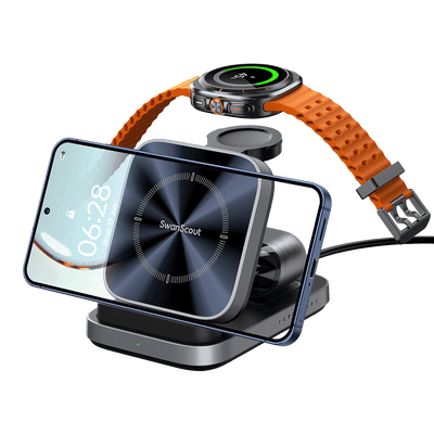 SwanScout 713S - 3-in-1 opvouwbare draadloze oplader voor Samsung