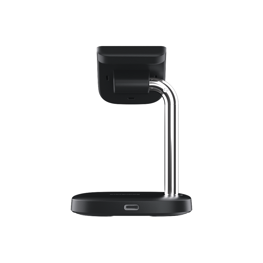 SwanScout 505G2 adjustable-angle charging stand for Pixel Watch 2 and 3, featuring a sleek dock with a secure watch holder.