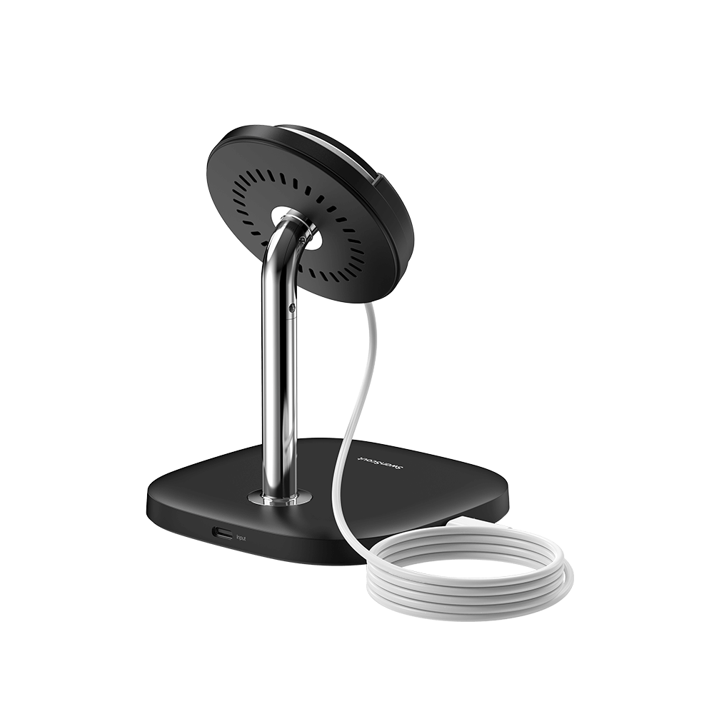 SwanScout 506M magnetic wireless charger for iPhone on a stable, anti-slip charging station with a sleek design.