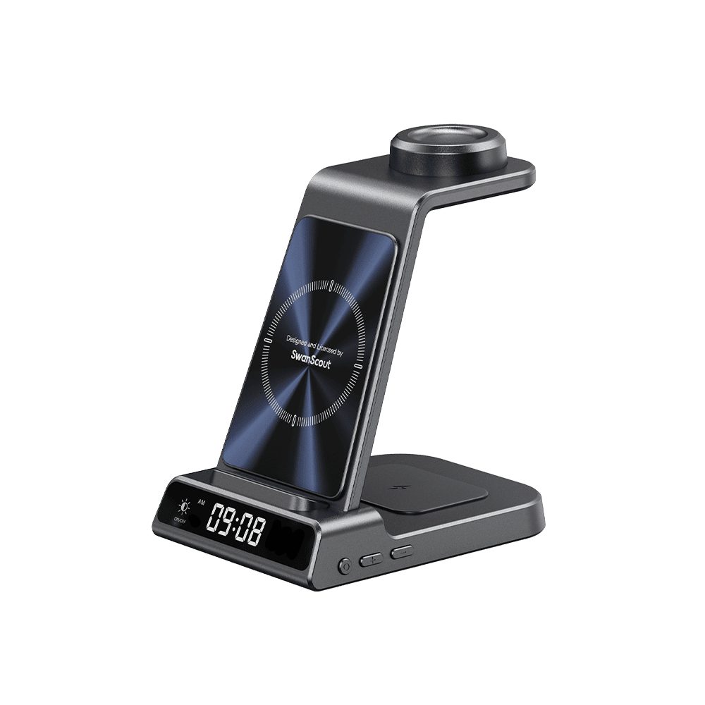 Huawei Watch charging station with wireless charging pads and premium metallic finish SwanScout C01HW